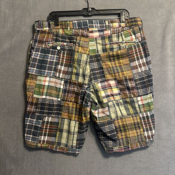 VTG Polo Ralph Lauren Sportswear Patchwork Madras Plaid Shorts Mens Size 36 Y2K - Picture 6 of 10